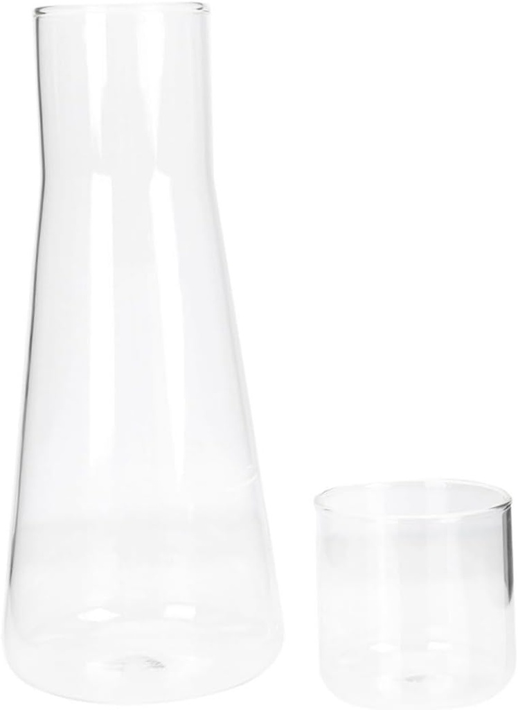1set Multi-function Glass Water Carafe Bedside Jug for Iced Tea Fruit Juice Beverages for Home Use and Entertaining Guests