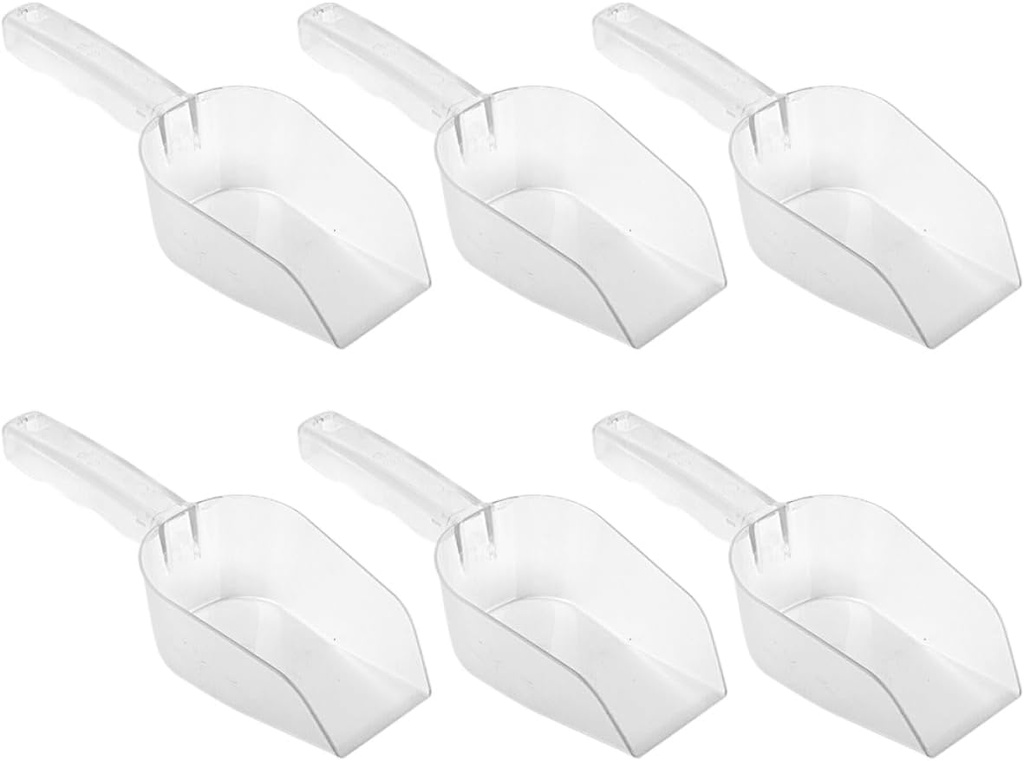 6pcs Plastic Ice Cube Scoop Ergonomic Kitchen Gadget for Solid Liquid Foods Lightweight Space Saving for Parties and Buffets