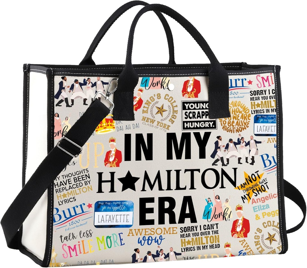 WCGXKO Musical Fans Shopping Bag American Musical Gift Canvas Reusable Bag Musical Lover Gift