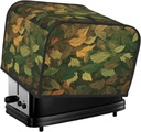 Toaster Cover 4 Slice Fall Leaves Camouflage Pattern Toaster Cover Waterproof Kitchen Small Appliance Covers Microwave Oven Dust-Proof Bread Cover, Women Gift