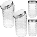 Zerodeko 4pcs Jam Jar Small Jars Oats Containers with Lids Food Storage Container Jam Containers Cups Glass Jar with Lid Honey Jars Caviar Sealed Jar Iron