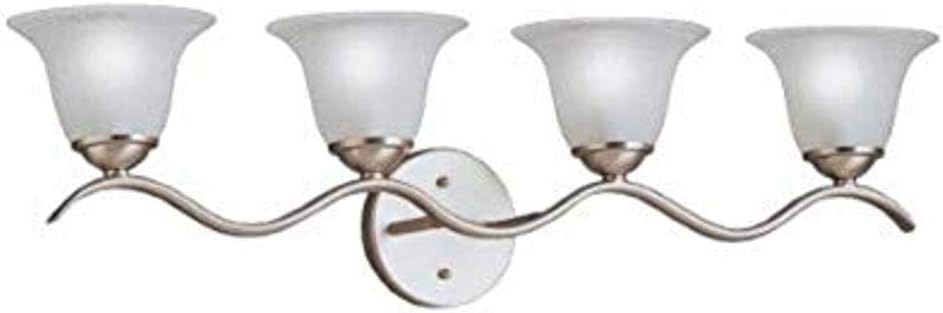 Kichler Dover 30.5" 4 Light Vanity Light with Etched Seeded Glass in Brushed Nickel
