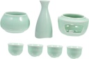 1set Japanese Style Sake Serving Set Warmer Ceramic Sake Dispenser Cups Traditional Home Barware for Hot for Entertaining Guests