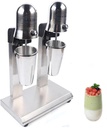DYRABREST Double Head Milkshake Maker Kit, Stainless Steel Electric Milkshake Maker Machine, Classic Milkshake Maker with Cup, 2 Speed Adjustable (Type 1)