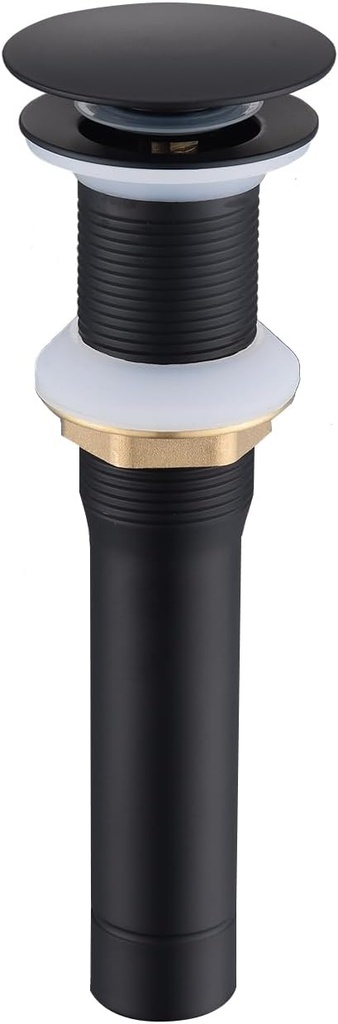 Matte Black Bathroom Sink Drain – Overflow-Free Pop-Up Stopper for Vessel/Lavatory Sinks, Rustproof All-Metal Brass & 304 Stainless Steel​