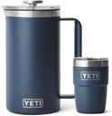 YETI French Press Coffee Set, (1) Rambler 34 oz French Press, and (1) Rambler 8 oz Cup, Navy