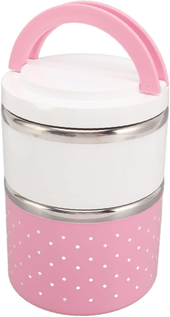 TOPINCN Lunch Box, Housing Leakage Proof Double Layer Lunch Box Portable Stainless Steel Interior for Home Office (#1)