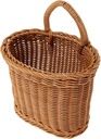 Luxshiny Retro Woven Wall Hanging Basket with Handle Lightweight Imitation Rattan Storage Organizer for Home Kitchen Garden Balcony and Flower Pot Holder