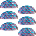 6 Packs Mermaid Scales Background Cabinet Knobs, 3.5" Modern Kitchen Cabinet Pulls with Screws, Drawer Pull Knob Handles for Closet, Cupboard, Door