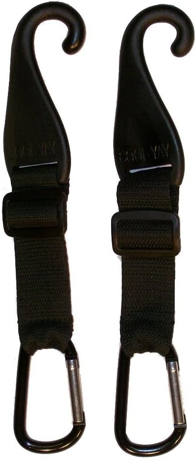 A Pair of Patented CJ Fence Hooks for Bat Bags, Tennis Bags, Water Bottles and Camping