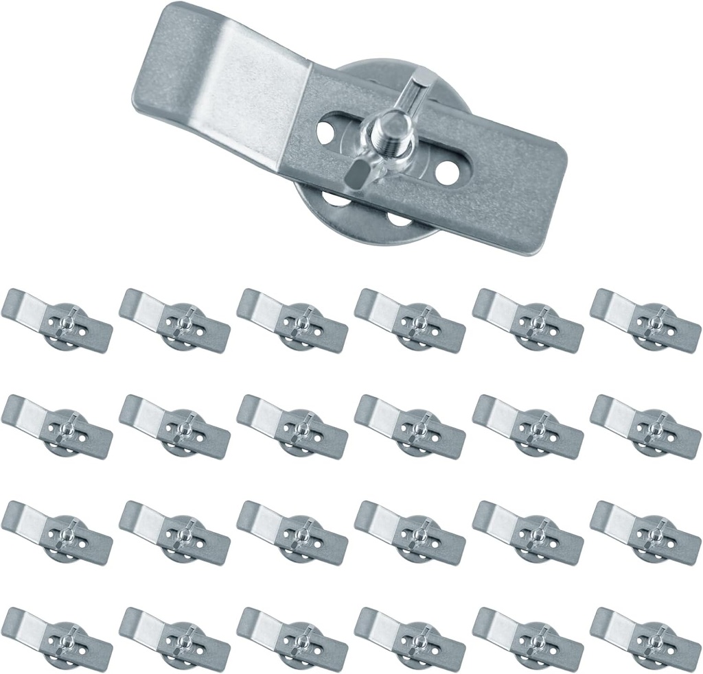 Undermount Sink Clips, 24 PCS Undermount Sink Brackets, Sink Mounting Kit Bracket, Installation Repair Hardware Clips Fastener Support for Kitchen or Bathroom Sinks (Silver)