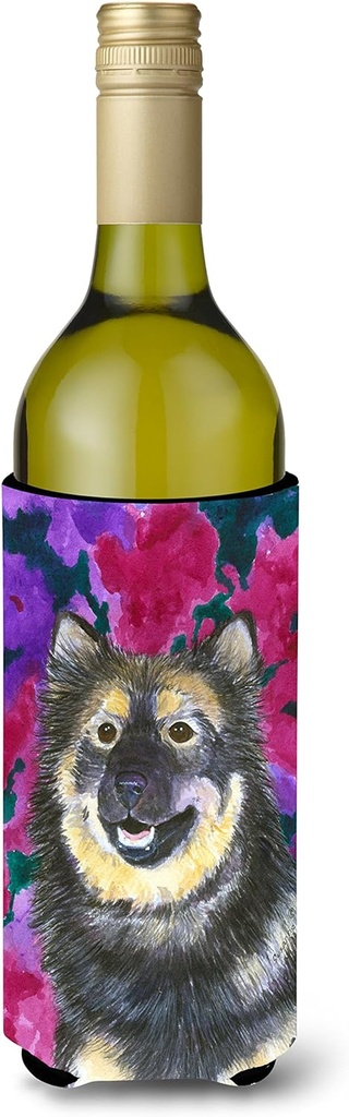 Caroline's Treasures SS1063LITERK Finnish Lapphund Wine Bottle Hugger Bottle Cooler Sleeve Hugger Machine Washable Collapsible Insulator Beverage Insulated Holder