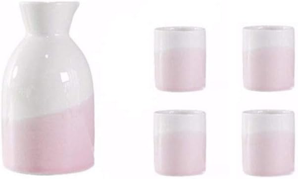 Maya Star Japanese Sake Set Sake Cup Set Traditional Outline in Gold Design Porcelain Pottery Ceramic Wine Glasses A10