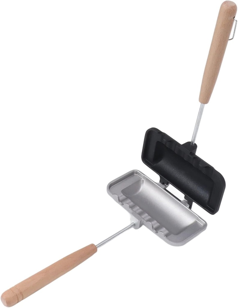 Double Sided Sandwich Panini Maker with Handle, Aluminum Alloy Sandwich Flip Pan Crimp Sealing Baking Pan for Fluffy Pancakes, Omelets, Frittatas