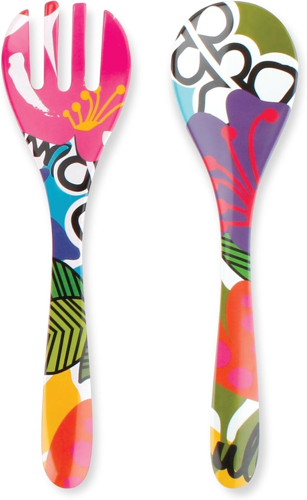 French Bull Salad Server 2 Piece Set - Melamine Dinnerware - 13" - Outdoor, Party, Utensils - Oasis