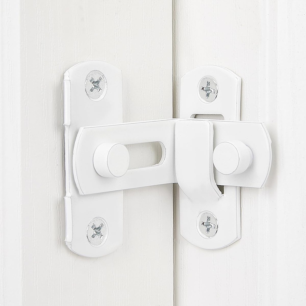 3 Packs White 90° Flip Latches, Sleek Right Angle Latches for Barn Doors, French Doors, Closets, and More - Upgrade Privacy & Security