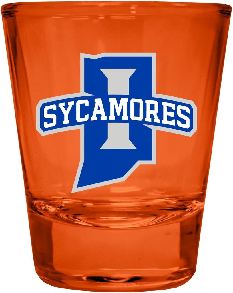 R and R Imports Indiana State University Full Color 2 oz Shot Glass Orange Officially Licensed Collegiate Product Single