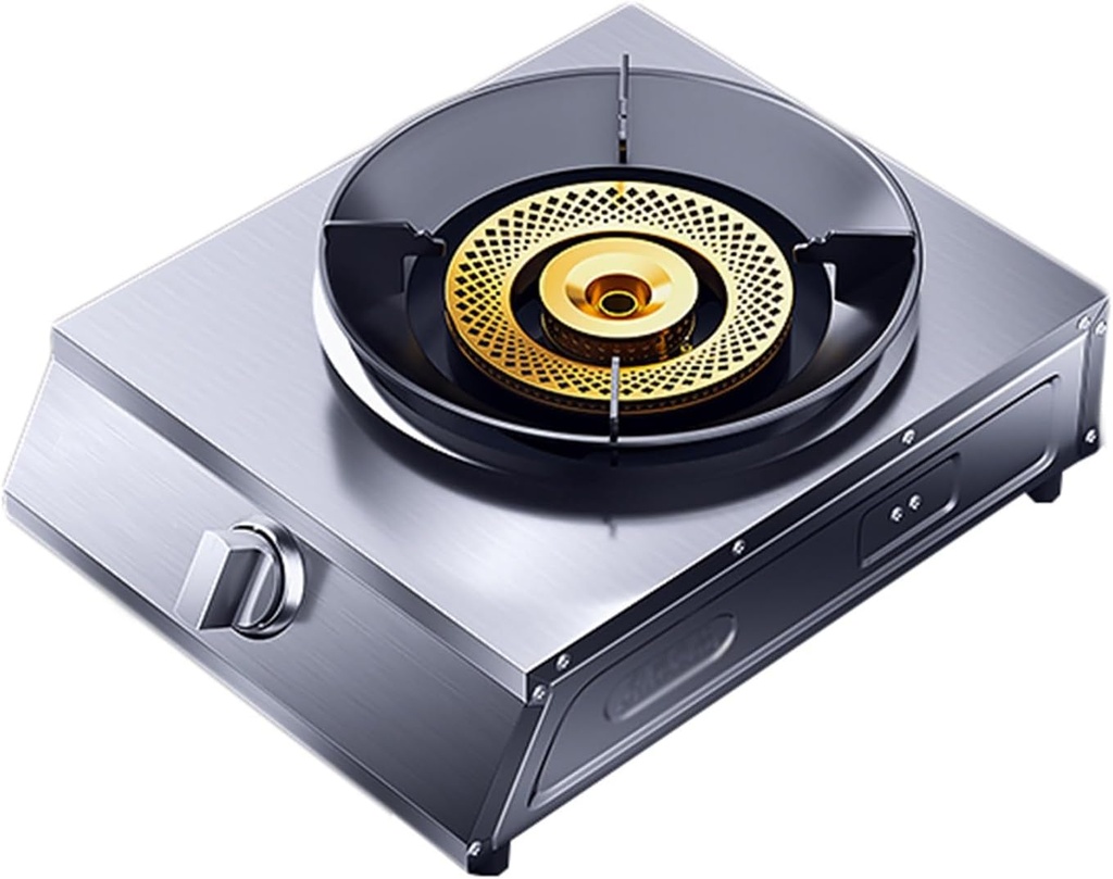 Gas Cooker 1 Burner,5.2KW Gas Stove,Gas/LP Gas Conversion Stove,Stainless Steel Indoor Regulators,with Flameout Protection,for Home Kitchen(LPG)
