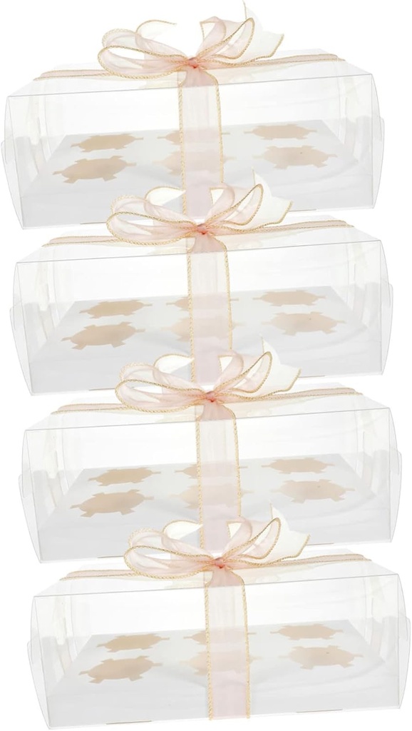 Ciieeo 4pcs Cupcake Carrier Box Cake Boxes for Treats Reusable Muffin Dessert