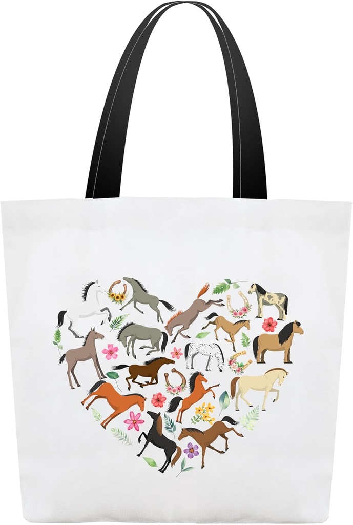 Horse Canvas Tote Bag, Horse Gifts For Women Cowgirl Horse Lover