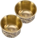 Cabilock 2pcs Retro Chinese Tea Cup Bronze Dragon Phoenix Kungfu Style Tea Cup Set Home Office