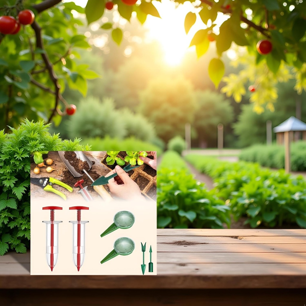 Upgraded Mini Seed Spreader, 2025 Newest Planter Tool, Small Sowing Seed Dispenser, Manual Seedlings Dibber and Widger Set, Handheld Garden Seed Sower Planter Lawn and Garden Spreaders for Tiny Seeds