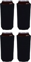 Blank Foam Collapsible 24 oz. Can Coolie - Made in USA (Black, 4 Pack)