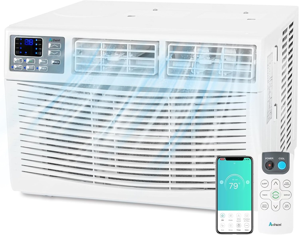WiFi Enabled 12,000 BTU Window Air Conditioner, Smart Window AC Unit with Remote, Energy Saving AC with Washable Filter for Home, Cools up to 550 Sq. Ft