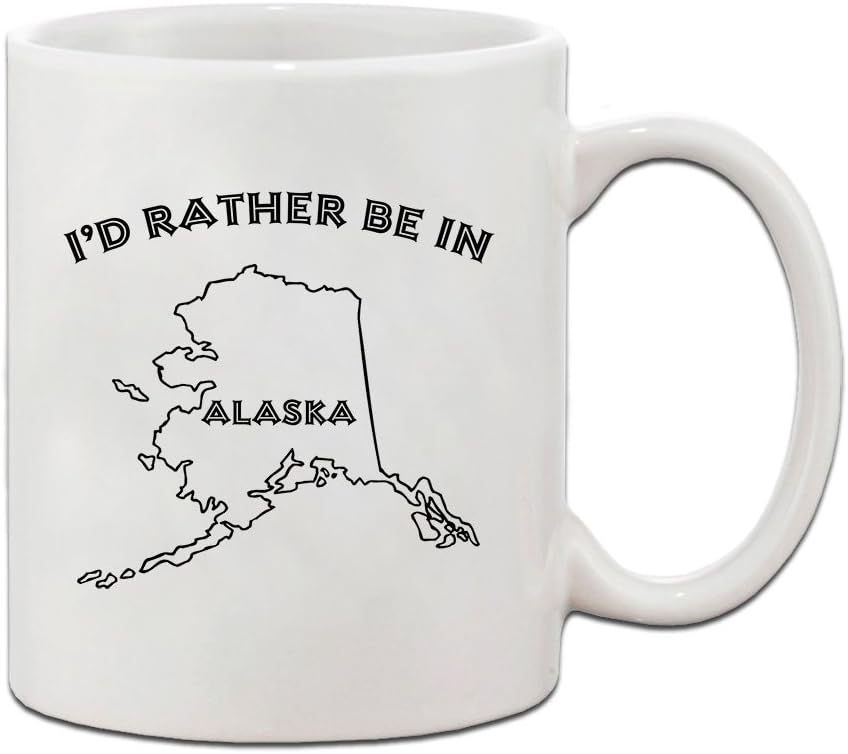 I'D Rather Be In Alaska Ceramic Coffee Tea Mug Cup Holiday Christmas Hanukkah Gift For Men & Women