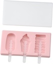 2Pcs DIY Ice Cream Mold Silicone Popsicle Maker with Lids for Homemade Treats Easy to Reusable Ice Mold for Convenient Ice Cream Making