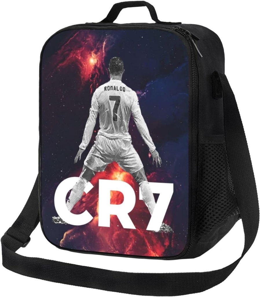 Soccer Number 7 Lunch Box,Insulated Lunch Box Reusable Lunch Tote Portable Bag For Work,Picnic,Travel,Hiking,Beach Or Fishing