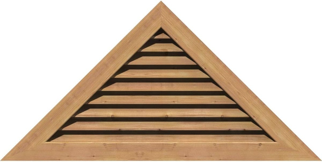 Ekena Millwork GVWTR36X1501SFUWR Triangle Gable Vent Gable Vent, 36"W x 15" (49 3/4"W x 20 3/4"H Frame Size), Western Red Cedar, Unfinished