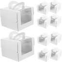 KICHOUSE 10pcs Cake Packaging Boxes Window Cupcake and Pastry Container for Weddings Birthdays and Celebrations for Bakery and Home Use