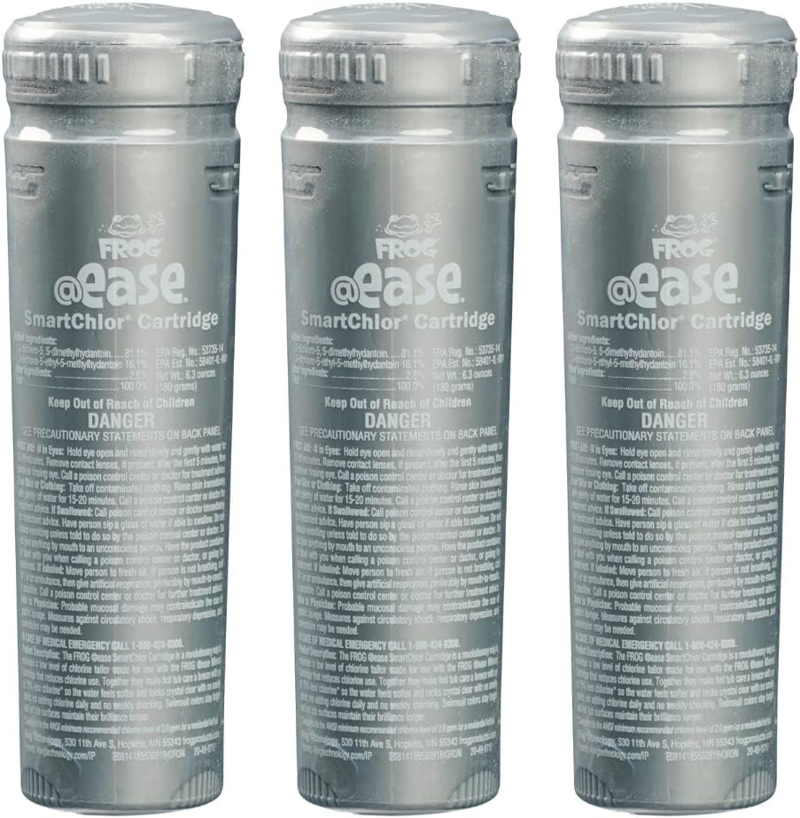 Frog @Ease in-Line SmartChlor Replacement Chlorine Cartridge 3-Pack up to 600 gallons; Hot Tub Sanitizer with No Cyanuric Acid