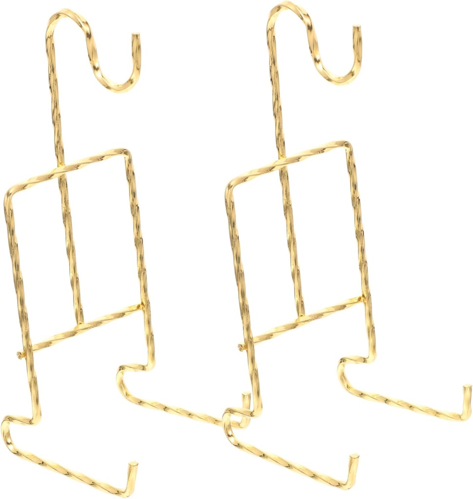 2pcs Metal Plate Holders Dish Display Stand Rustic Plate Show Stand for Home