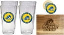 R and R Imports Delaware Blue Hens Officially Licensed Kitchen Pack - Wood Cutting Board, 4 Pint Glasses & Magnetic Bottle Opener