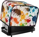 Abstract Paint Splashes Toaster Cover 2 Slice, Waterproof Bread Machine Covers with Pockets Universal Size Kitchen Small Appliance Cover with Handle, Dust and Fingerprint Protection