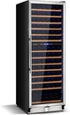 COSTWAY 24-Inch Wine Cooler Refrigerator, 154-Bottle Dual Zone Wine Cellar with Lock, Dual Temperature Control, Tempered Glass Door, Memory Function, Freestanding or Built-in Wine Fridge for Home Bar