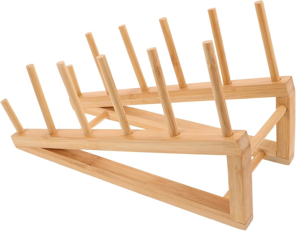 Amosfun Dish Drying Rack Ladder-Shaped Cup Holder and Plate Organizer for Efficient Kitchen Storage Stylish and Compact Design for Dishes Mugs and Bowls