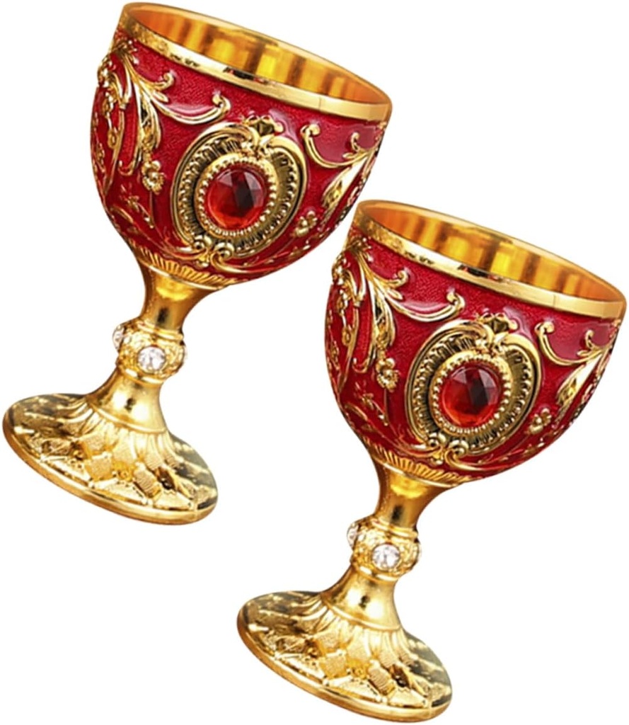 2Pcs Retro Glass Liquor Cups 30ml Classic Wine Goblet Elegant Household Drinkware for Whiskey and Creative Cocktail Use