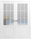 SARTODOORS Felicia 3309 | Double Swing Interior French Doors with Glass with Frosted Glass, Solid Wood, Hardware Included, 72x80, White, Classic