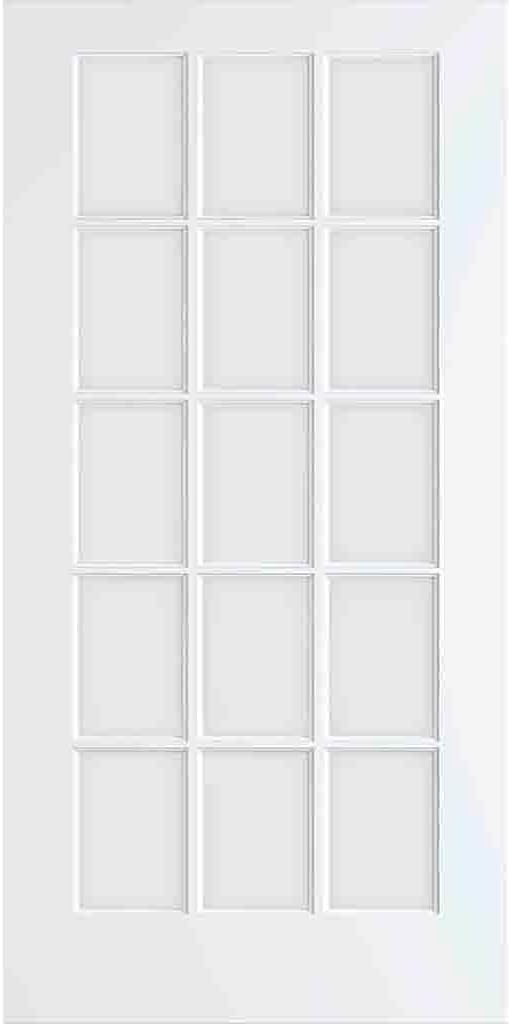 Kimberly Bay French Door 15-Lite Primed White Clear Glass 80 Inch x 30 Inch