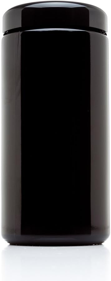 Infinity Jars, 1 L (34 fl oz) Premium Airtight Ultraviolet Glass Jar Odor Blocking, Antistatic, Light Blocking Container for Herbs, Coffee, Tea & Spices Durable, Travel-Friendly Storage