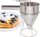 ALDKitchen Batter Dispenser | Funnel Dough Dispenser with Stand | Stainless Steel
