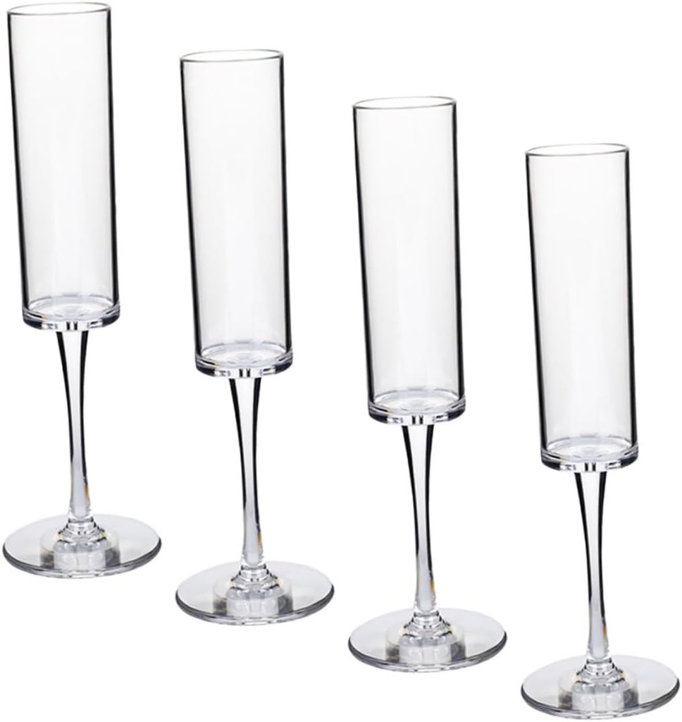 VICASKY 4pcs Unbreakable Cocktail Goblets Clear Wine Glasses for Parties Bars Home Use Lightweight Stemware