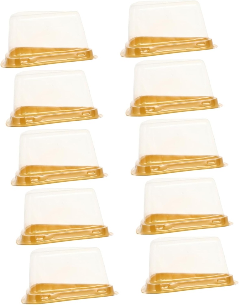 PRETYZOOM Elegant Triangle Single Cupcake Box 100pcs Cake Storage Container Lids