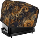 Ethnic Pretty Paisley Toaster Cover 4 Slice Wide Slot Washable Kitchen Appliance Covers Fingerprint Bread Machine Dust Cover Small Toaster Oven Accessories Covers Bread Maker Bag Women Gift