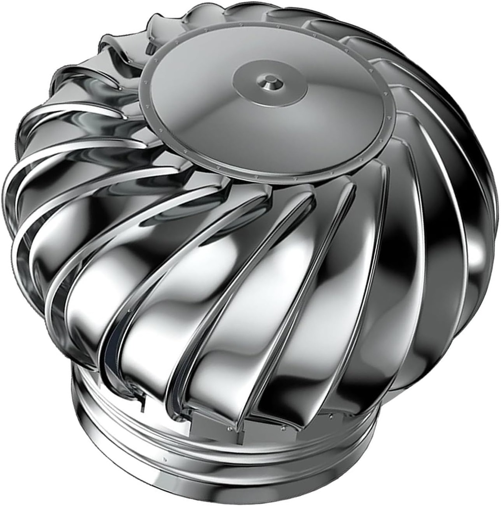 Vent cover, 304 Stainless Steel, Ventilating Fan, Wind , Cap Vent Round, Dome Ventilator, Exhaust Hood Vent, Wind Turbines Air Vents, Whirlybird , 12-Inch Outdoor Exhaust Vent, For Ventilation And E (