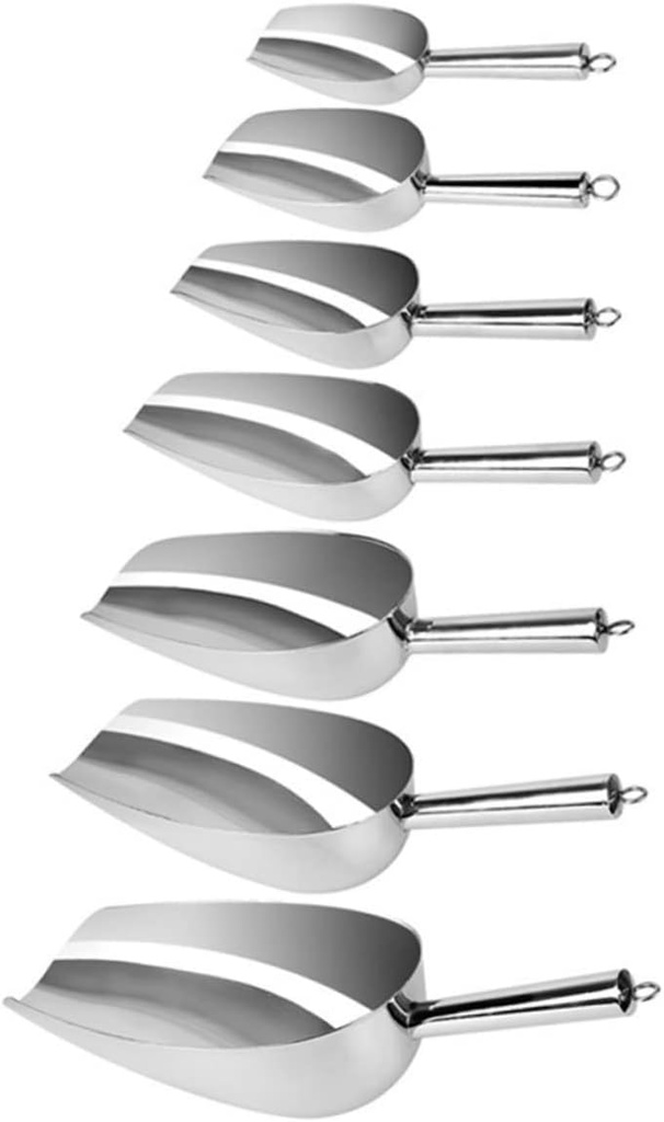 DECHOUS Stainless Steel Ice Cube Shovel Thickened Handle Food Scoop for Ice Candy Nuts Flour Multi-purpose Kitchen Tool Easy to Clean Design for Home Parties