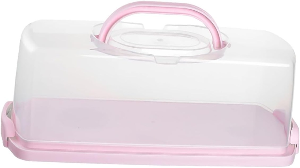 Bread Keeper Portable Cake Box Toast Holder Pink Kitchen Storage Box for Countertop